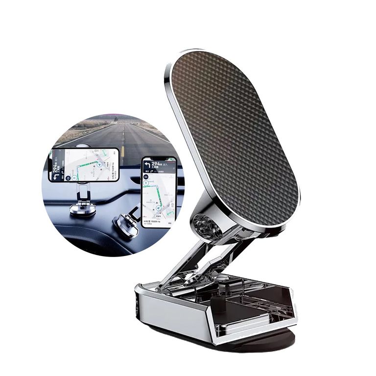 Soporte Celular Magnético (holder) 360 Gris desplegable