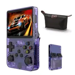 OVOTOUMI - Consola Portatil Retro Game R36S 64GB Morado y Estuche
