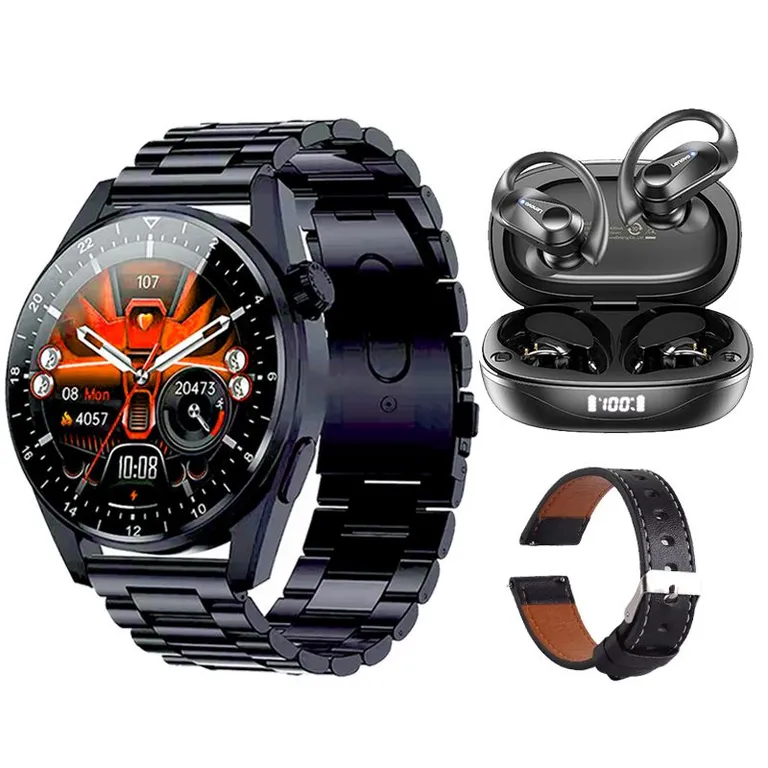 Audífonos LP75-Negro y Toumi GT-A-B Reloj inteligente-Negro