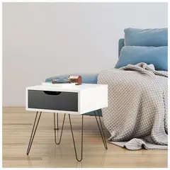 VENTITAS HOME - Velador Minimalista Luna Blanco y Negro