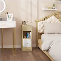 VENTITAS HOME - Mesa de Noche Tracy Rovere y Blanco