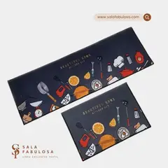 IMPORTADO MC - Alfombra de cocina 2 pzs absorvente / antideslizante Grey Home