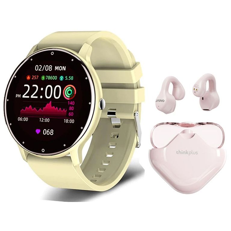 Audífonos XT61-Rosa y Toumi Fit 2-Y watch Reloj inteligente