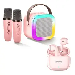 LENOVO - Audífonos LP40 Pro-Rosa y LED BT speaker y 2 microphones-P