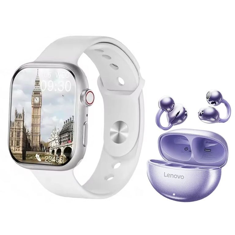 Audífonos TA140 Morado Bluetooth y S10 W Reloj inteligente
