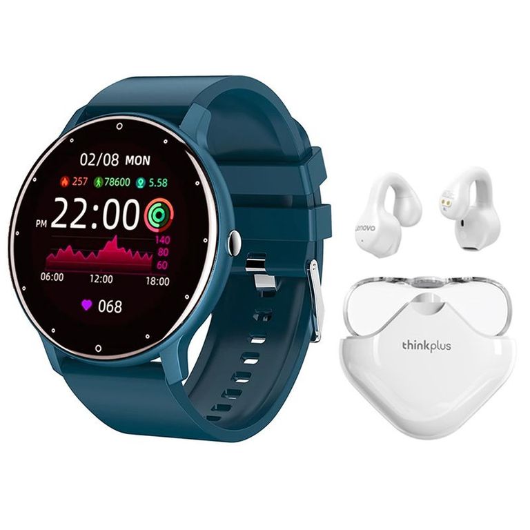 Audífonos XT61-Blanco y Toumi Fit 2-B watch Reloj inteligente