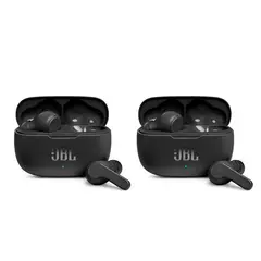 JBL - Set 2 Audífonos Bluetooth Wave 200 Vibe Tws Negro