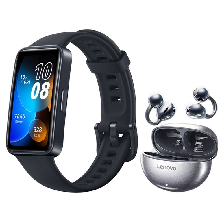 Audífonos Lenovo TA140 N Bluetooth y Band 8 B Reloj inteligente