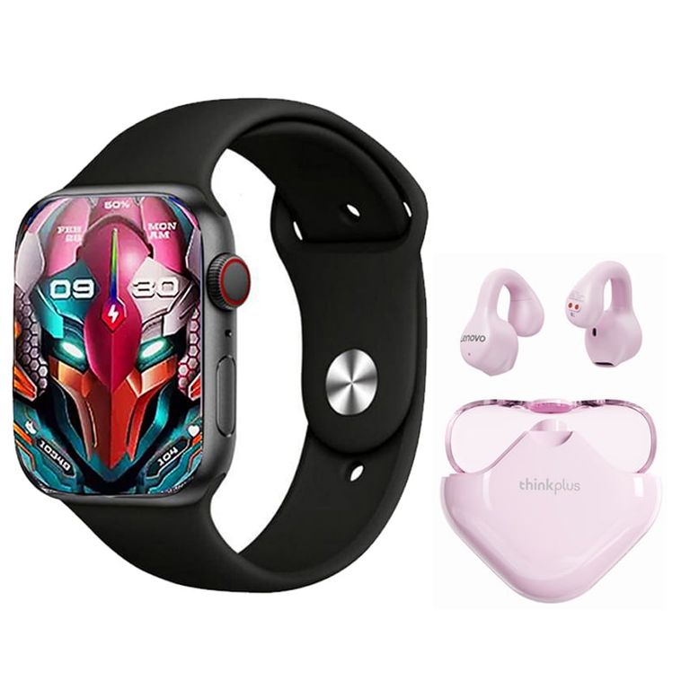 Audífonos XT61-Rosa y Toumi S9 PRO-B Watch Reloj inteligente
