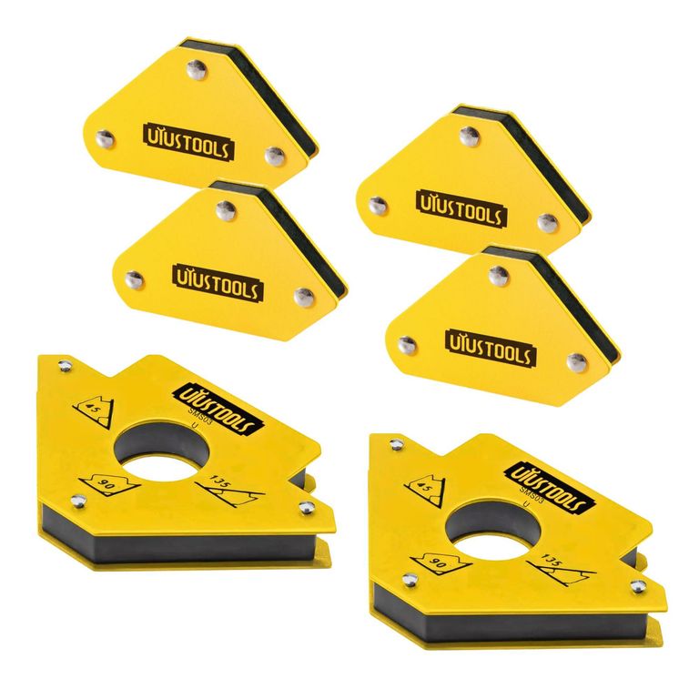 Combo Escuadra magnética para soldar 9Lb y 25Lb 6 piezas -