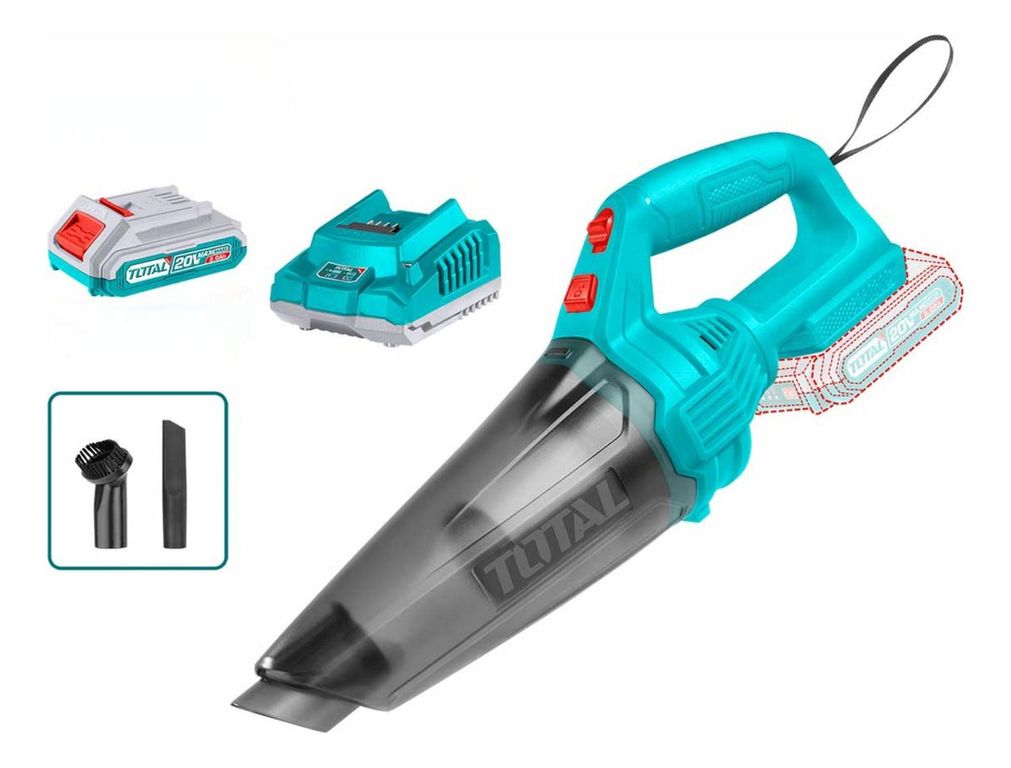 Aspiradora 0.5 litros 20v incluye bateria y cargador Total