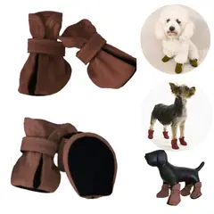 GENERICO - ZAPATOS IMPERMEABLES PARA PERROS Y MASCOTAS MARRON-L