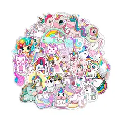 GENERICO - Pack 50 Stickers Fantasia UNICORNIOS Cute