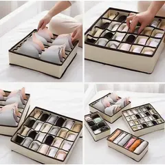 GENERICO - Cesta Organizador de Ropa Interior 4 PCS Navidad - Beige