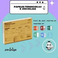 PERIPAGE - PAPEL A4 TERMICO PAQUETE X200HOJAS A4 PARA MINI IMPRESORA A4