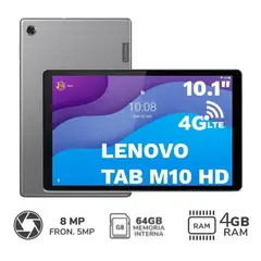 LENOVO - Tablet 10 TAB M10 TB-X306X 4G LTE 4GB 64GB Platinium Grey