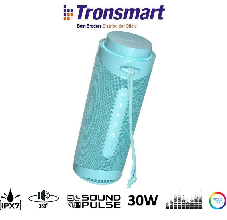 T7 Parlante Portatil Bluetooth 5.3 Acuatico 360° - Turquesa