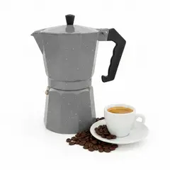 PENTHA - Cafetera Italiana Moka de 9 tazas Color Plomo de 450 ml