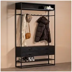 VENTITAS HOME - Perchero Industrial Israel Roble Negro