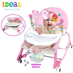 IDEAL - Mecedora para Bebes Musical y Vibrador Zaboo Rosado