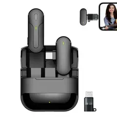 OEM - Micrófono Inalámbrico Tipo C K81 con base de carga y adaptador Iphone