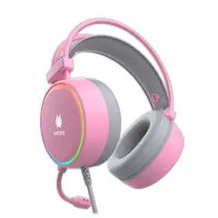 ANTRYX - AUDIFONO CON MICROFONO KIRBY ROSA 7.1 VIRTUAL USB +ADAP TIPO C