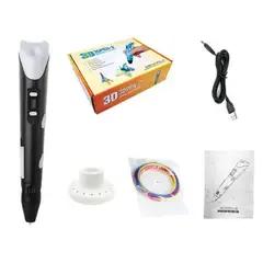 GENERICO - Lapicero Bolígrafo 3D portátil- Negro