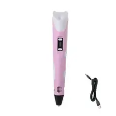 GENERICO - Lapicero Bolígrafo 3D portátil impresión manual - Rosado