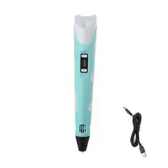 GENERICO - Lapicero Bolígrafo 3D portátil impresión manual - Celeste