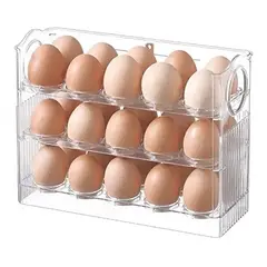 GENERICO - Contenedor Organizador de Huevos 3 Niveles 30 Unds - Transparente