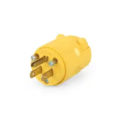 GENERICO - ENCHUFE 15A LEVITON AMARILLO 2 POLOS + TIERRA 125V NYLON 515PV