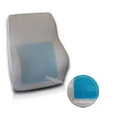 GENERICO - Cojín lumbar alto viscoelástico con gel y funda Blanco