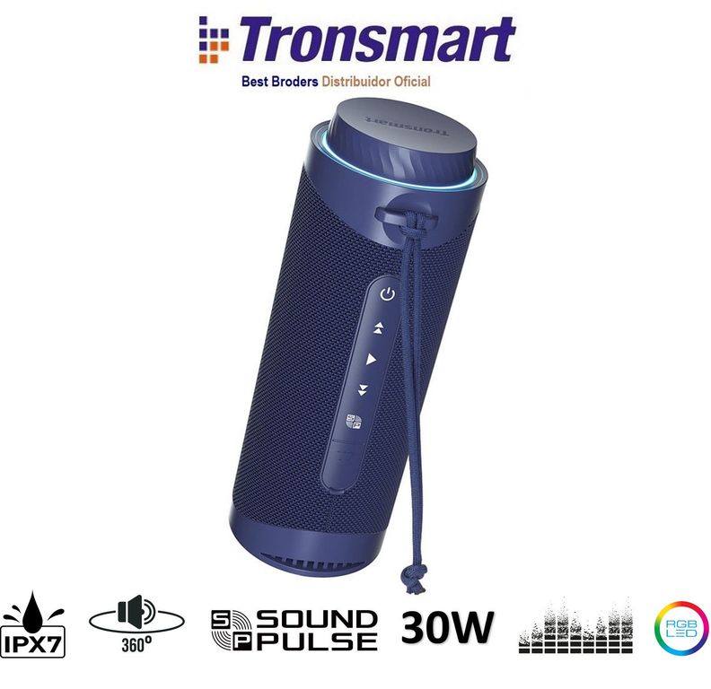 T7 Parlante Portatil Bluetooth 5.3 Acuatico 360° - Azul