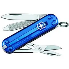 VICTORINOX - Navaja Suiza Clasica Classic SD Azul Translúcida