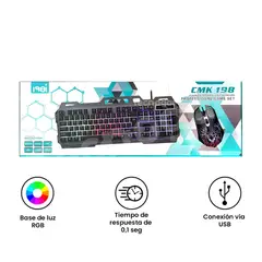 IMPORTADO MC - Kit Teclado Mecánico y Mouse Gamer Retroiluminado con Luces CMK-198