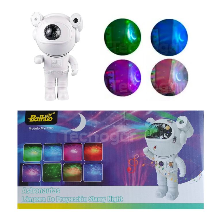 Proyector Astronauta de Galaxia Led Con Parlante Bluetooth y Control