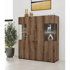 TU MESITA - Vitrina Moderna con vidrio Avatar color Marrón