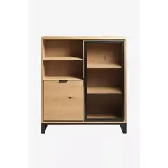 TU MESITA - Vitrina vajillera multiusos 2 puertas Miriam color Haya