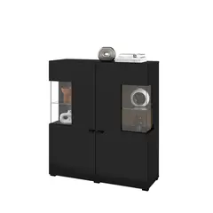 TU MESITA - Vitrina Moderna con vidrio Avatar color Negro