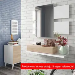 TU MESITA - Recibidor Flotante Moderno Moli BlancoDuna 1 Cajón