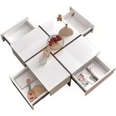 TU MESITA - Mesa de Centro Moderna Cuadrada Rubic color Blanco