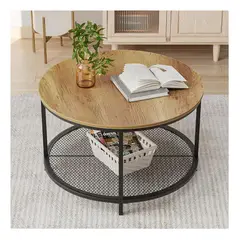 TU MESITA - Mesa de Centro Circular Tinelli color Marrón