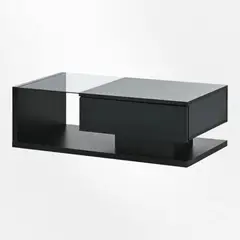 TU MESITA - Mesa de Centro Moderna 1 cajón Barcelona color Negro