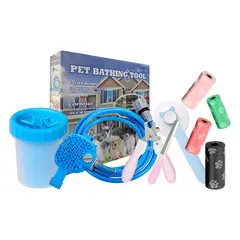 GENERICO - Manguera + Cortaúñas + Cepillo Celeste + Limpiador Azul