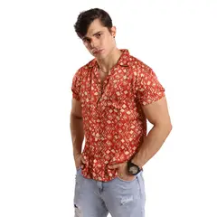 TROPIKL - Camisa Hawaiana Hombre Sunset Slim Fit