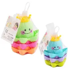 GENERICO - Juguete de Pulpos Apilables - Celeste Morado y Verde