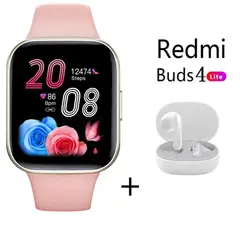 XIAOMI - Reloj inteligente Y83 Rosado + Redmi Buds 4 Lite - Blanco