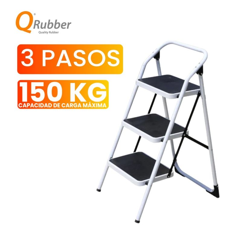 Escalera plegable de acero 3 peldaños -
