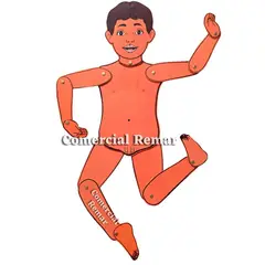 GENERICO - Niño de Madera Partes Cuerpo con Movimiento Juego Didáctico