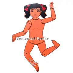 GENERICO - Niña de Madera Partes Cuerpo con Movimiento Juego Didáctico